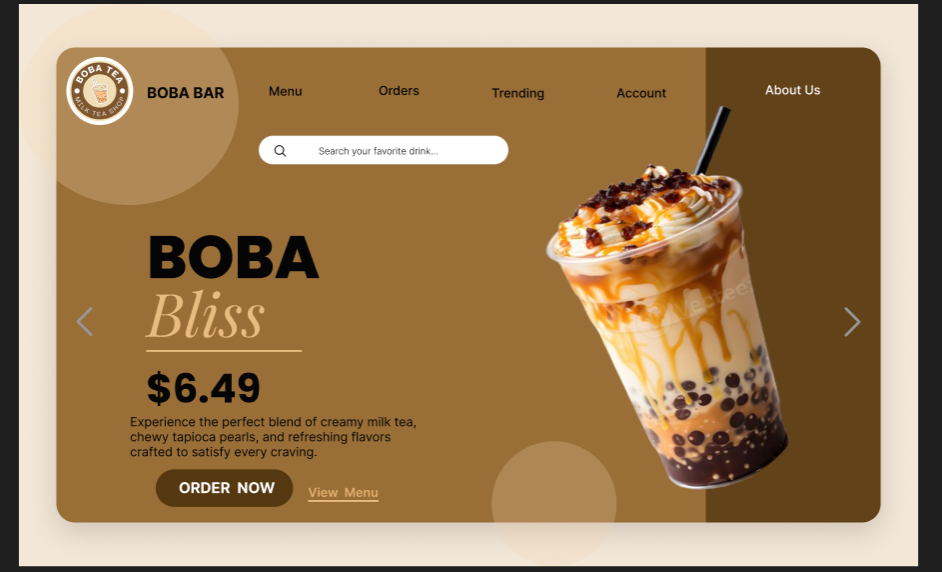 Boba-tea landing page design